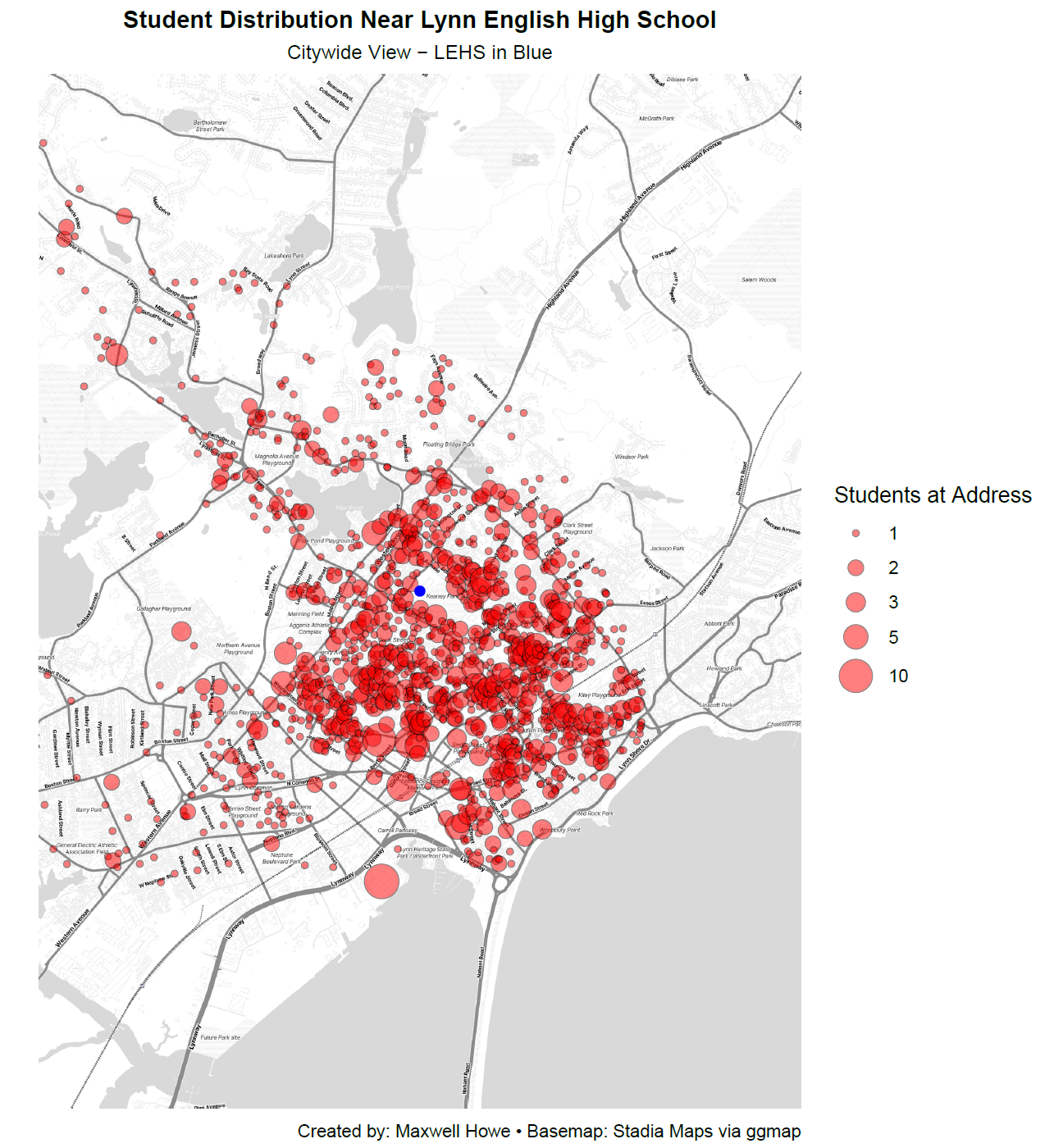 Lynn: Student Address Distribution (Citywide)